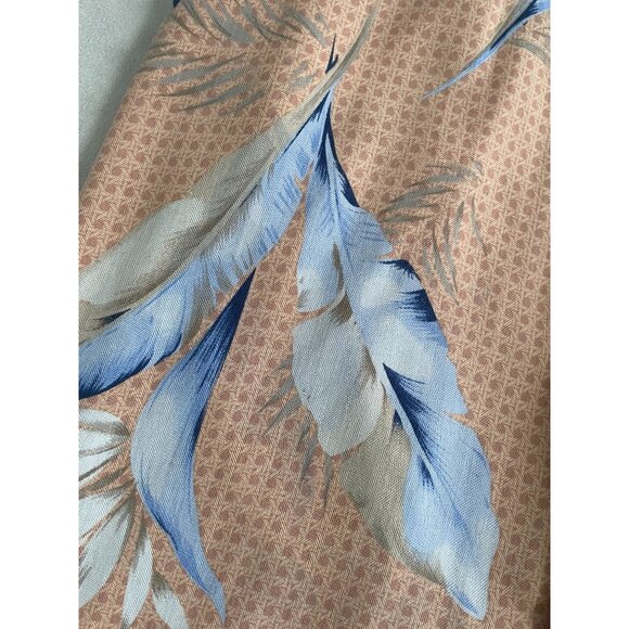 Islanders Mens Washable Silk Hawaiian Shirt Feather Print Small Tear Mended M - Picture 8 of 9